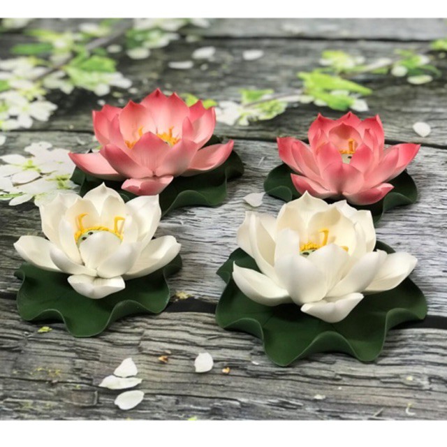 Hoa sen sứ cắm nhang,xông trầm - thả chậu nước tụ thủy minh đường