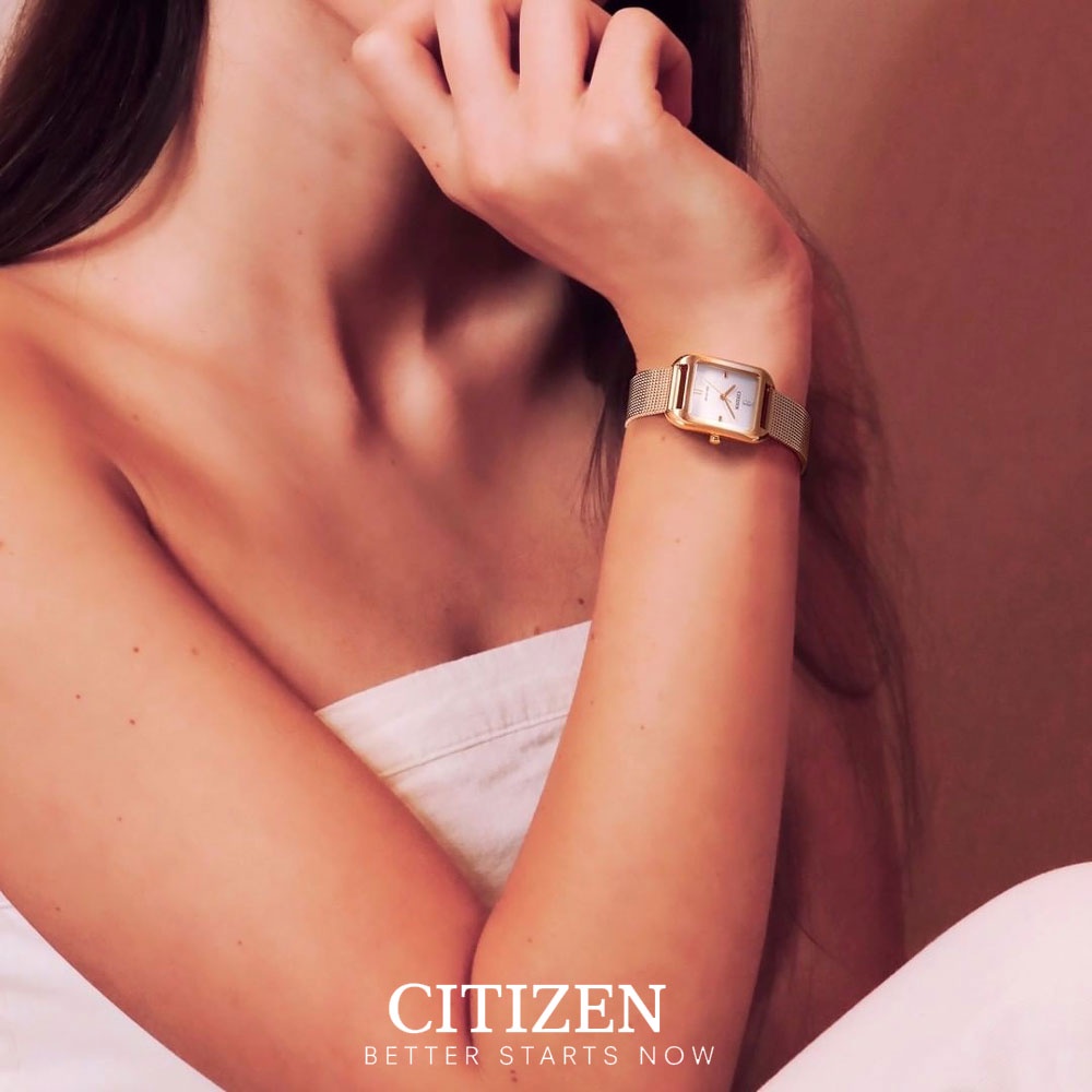 Đồng Hồ Nữ Citizen Đính Đá Swarovski Dây Thép Không Gỉ EM0493-85P - Mặt Trắng