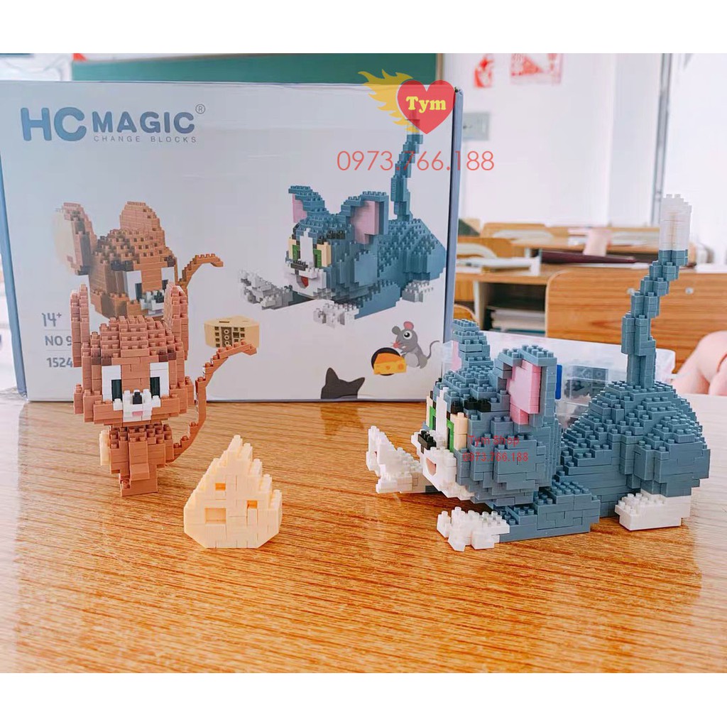 Đồ chơi xếp hình tom and jerry Tom và jerry lắp ráp Le go nanoblock cho bé Mẫu HC MAGIC 9013