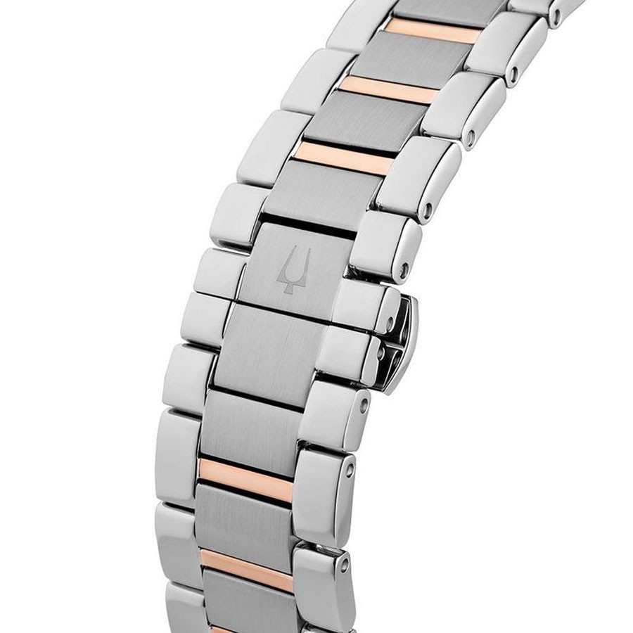 Đồng Hồ Bulova Nam Dây Kim Loại Pin-Quartz 98B335 - Mặt Đen (44mm)