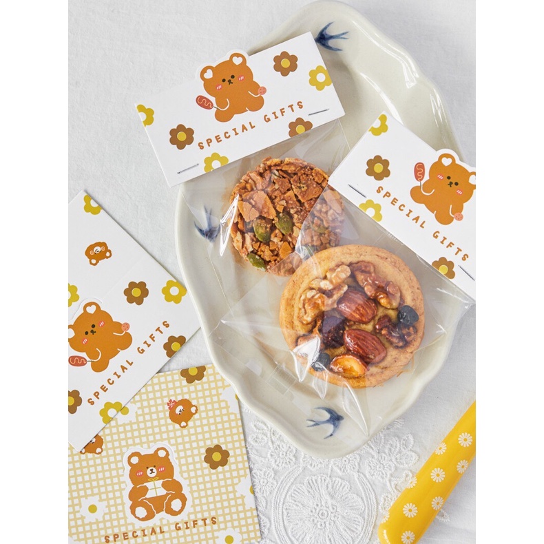 Túi đựng bánh kẹo, đựng thực phẩm, túi đựng cookie, túi quà tặng, tag giấy, set 10 túi - POPPY STORE