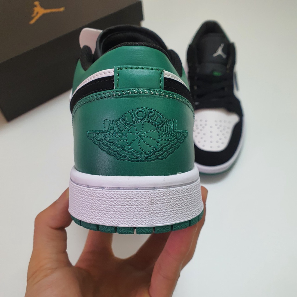 Giày Jordan 1 Low Xanh Đen White Black Mystic Green Fullbox , Giày thể thao jordan 1 cổ thấp xanh đen green da nhăn.