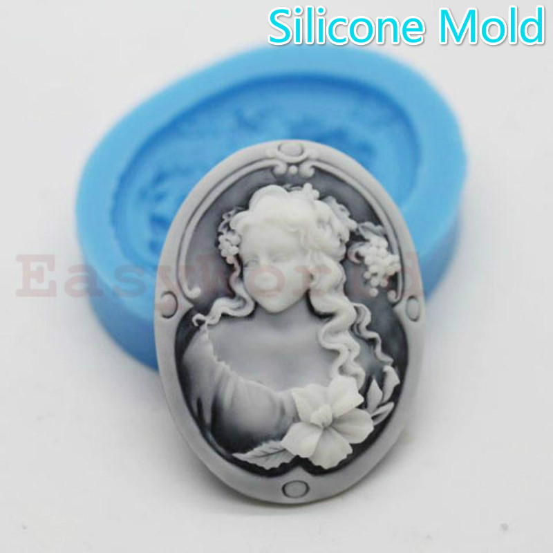Khuôn Silicon Làm Kẹo Đường Hình Cô Gái Tóc Dài