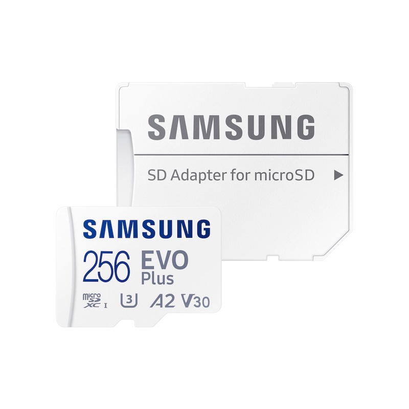 Thẻ nhớ MicroSDXC Samsung Evo Plus 256GB U3 4K R130MB/s W90MB/s kèm Adapter box Hoa new 2022 (trắng)