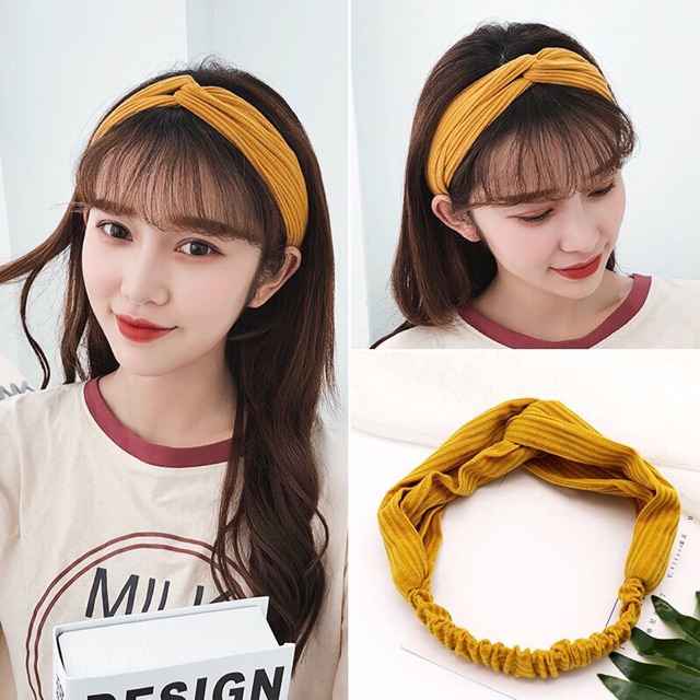 Phụ kiện tóc băng đô turban nữ gân chất liệu thun thời trang hàn quốc dễ thương