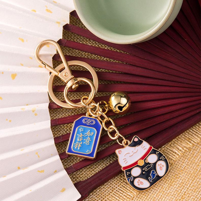 [15 MẪU] Móc khóa mèo Neko Nhật Bản có chuông/ cá Koi/ thẻ bài/ túi tiền - GSK09