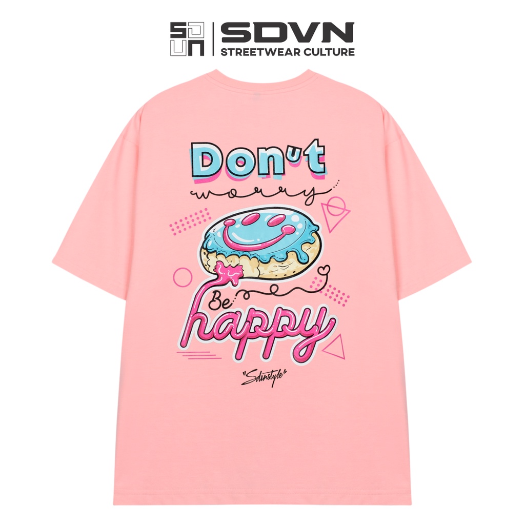 Áo Thun Unisex Nam Nữ Form Rộng SDVN Donut Worry