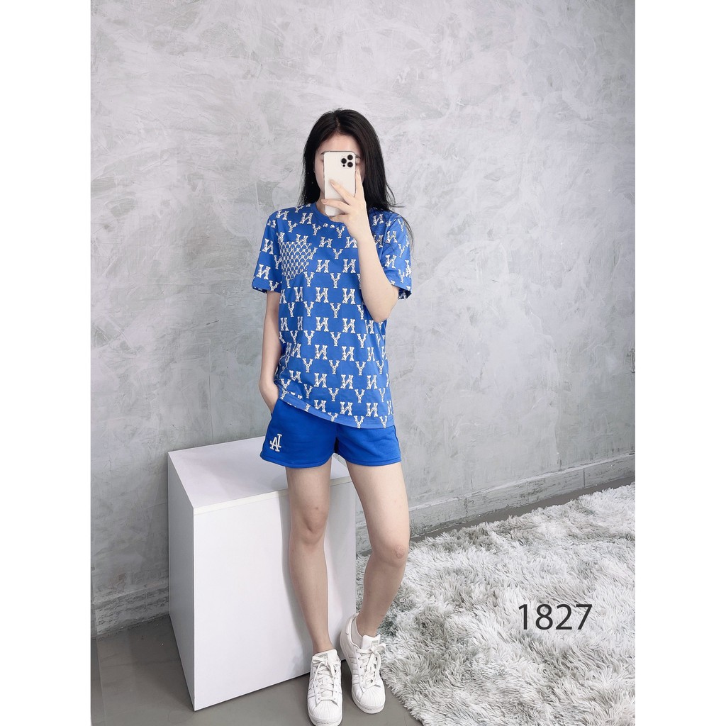 (HÀNG XUẤT XỊN) Áo xanh 1827 Monogram mix Pocket Tee Blue Made in v//n full-tag-code  Size XS S M L