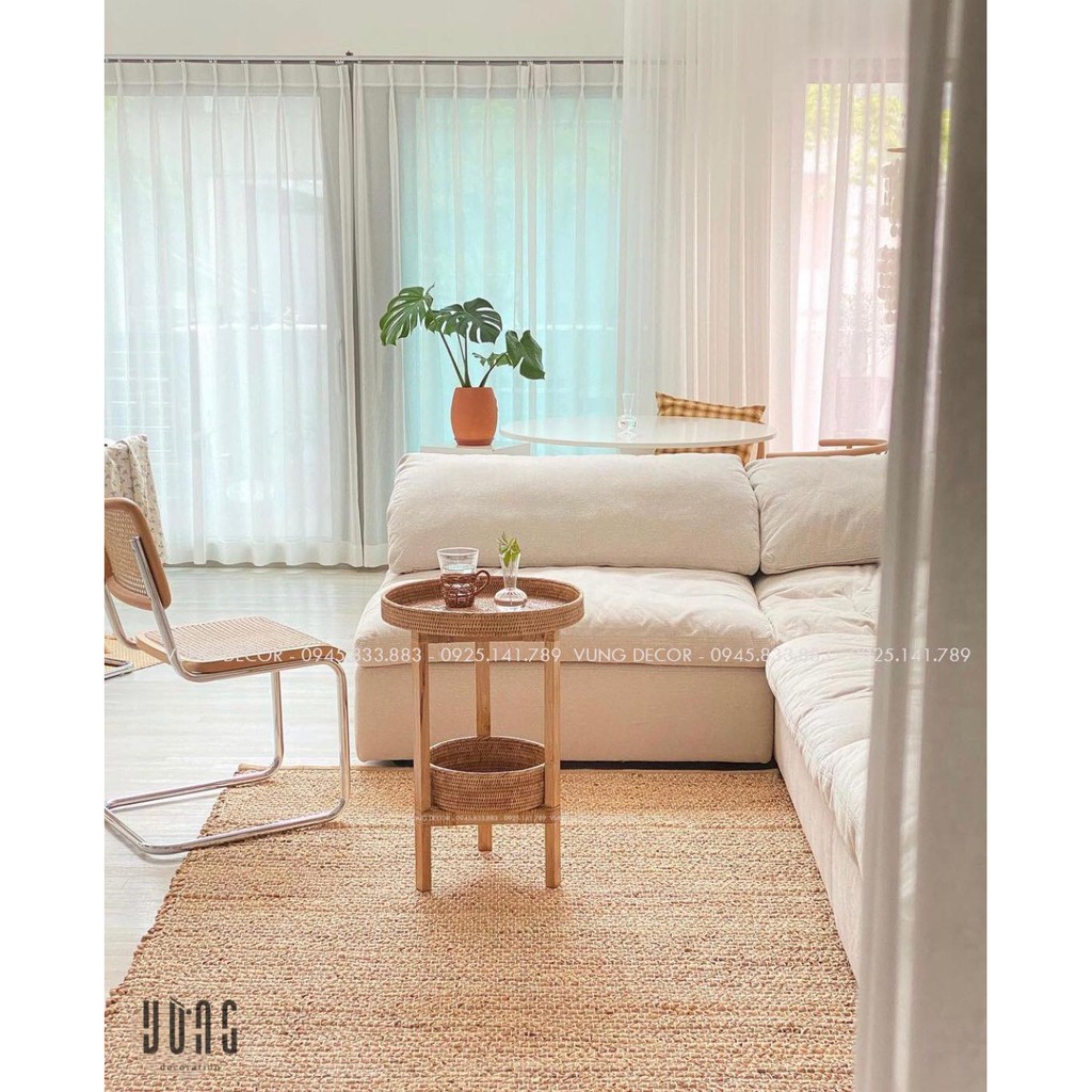 Thảm Bèo Chữ Nhật,Thảm Lục Bình VỪNG DECOR,Trang Trí Phòng Khách,Phụ Kiện Chụp Ảnh -Hàng VNXK