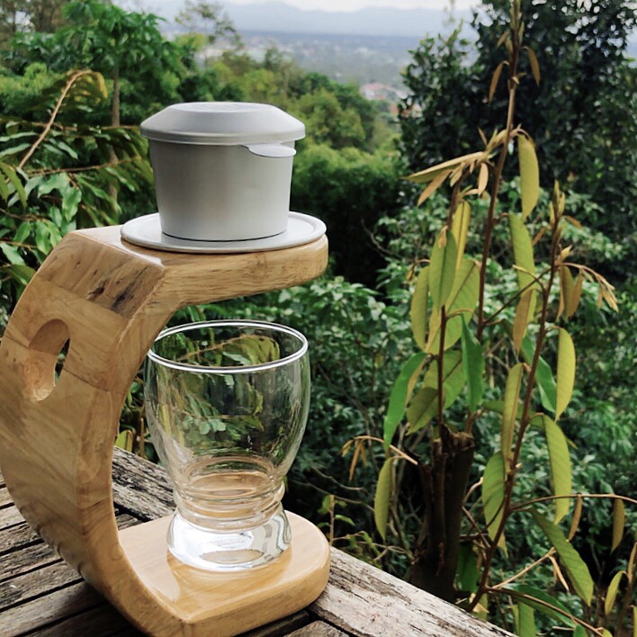 Kệ Khay Giá Đỡ Pha Cà Phê Phin Bằng Gỗ Thủ Công Phong Cách Mộc Vintage.