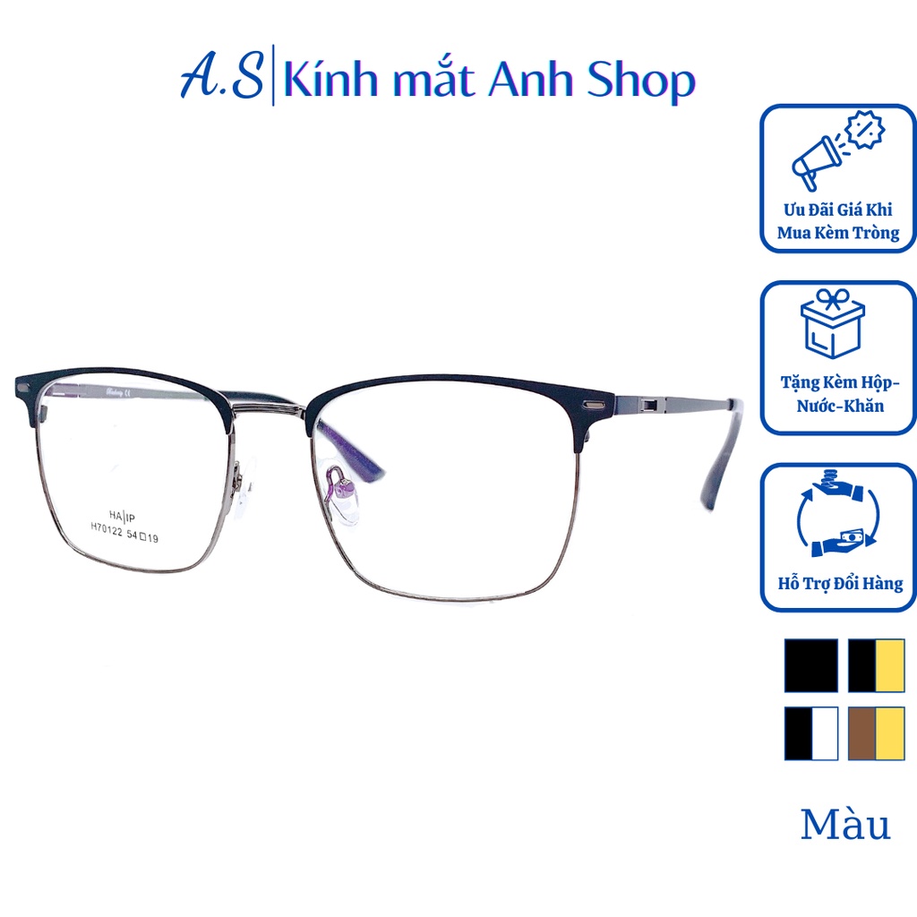 Gọng kính vuông to kim loại nam nữ đều phù hợp chất liệu kim loại bền 70122