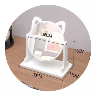 Gương trang điểm gương để bàn tai mèo