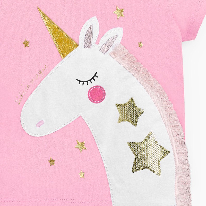 Áo thun hè cotton Little Maven hồng pony 5Y0084 cho bé gái 2-8 tuổi Mẫu mới 2022 - Little Maven Official Store