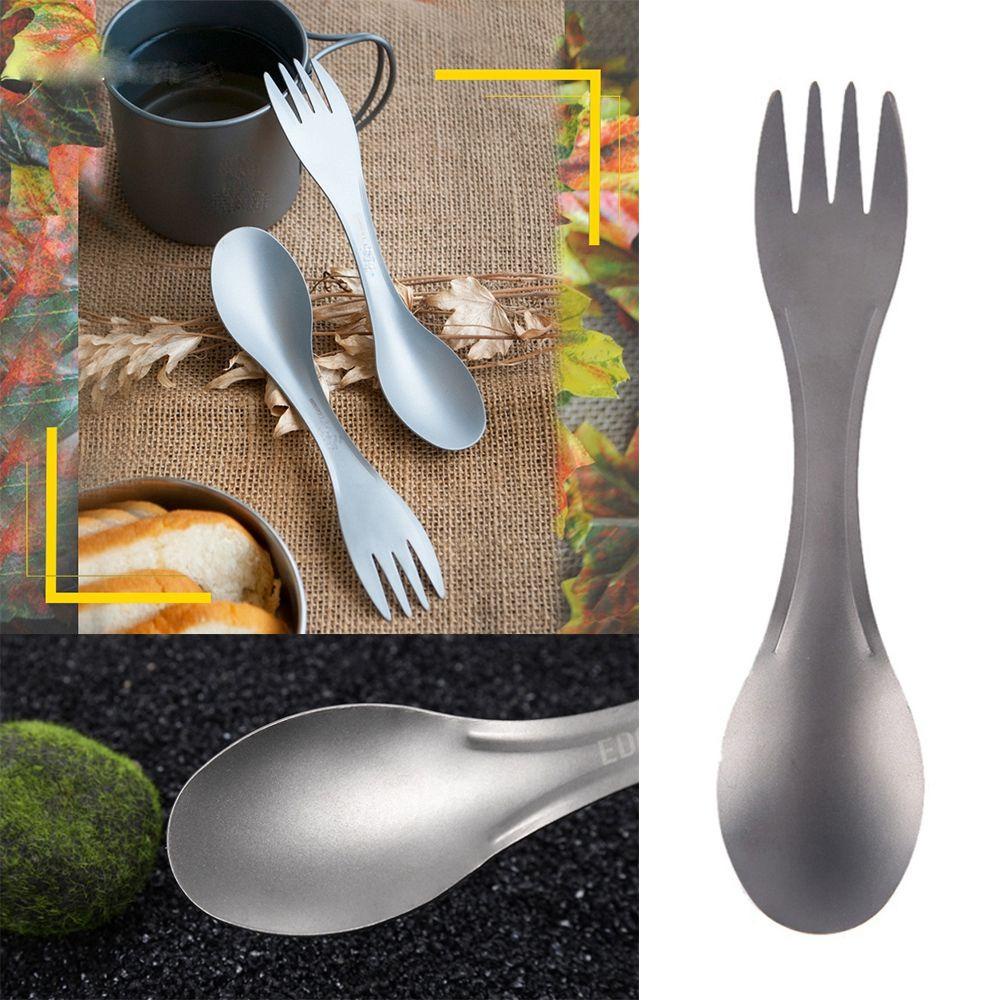 MUVAKO Muỗng Nĩa Bằng Hợp Kim Titan Dùng Đi Cắm Trại Tiện Dụng