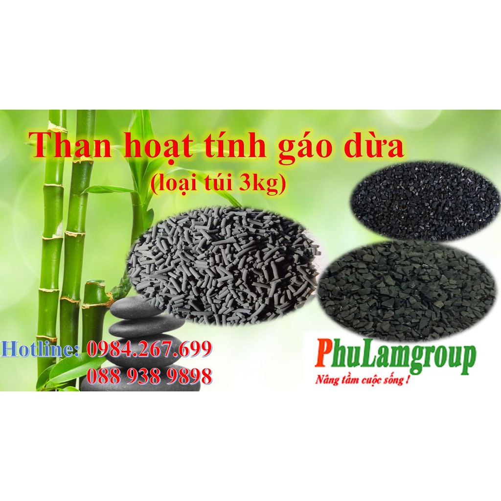 THAN HOẠT TÍNH KHỬ ĐỘC TỐ, LỌC NƯỚC BỂ CÁ, LỌC KHÍ TRONG OTO loại 2kg