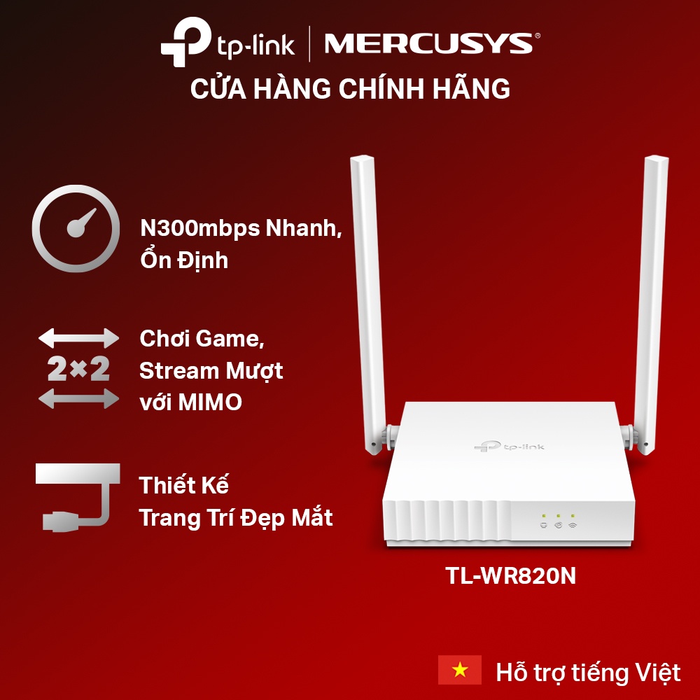 Bộ Phát Wifi TP-Link TL-WR820N Chuẩn N 300Mbps Bảo Vệ Mạng Gia Đình Tối Đa
