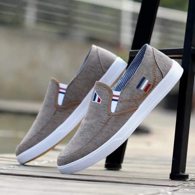 (free ship) Giầy lười nam 3 kẻ vạch 01