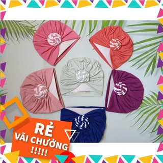 Mũ turban xoắn ốc chất thun lụa cho bé