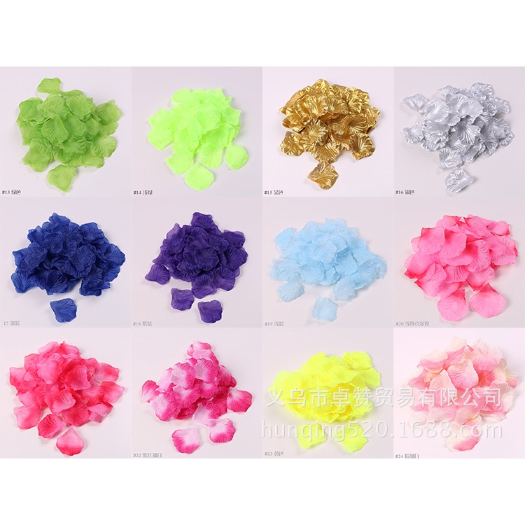 100 Cánh hoa hồng giả trang trí giường tân hôn, bàn gallery