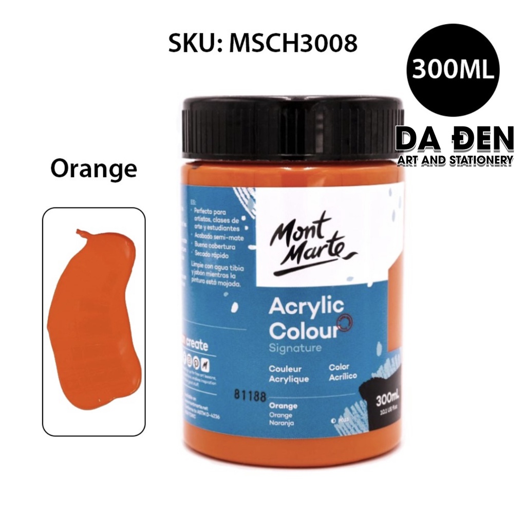[DA ĐEN] Màu Mont Marte Signature Acrylic Colour 300ml (10.1-oz) - Orange