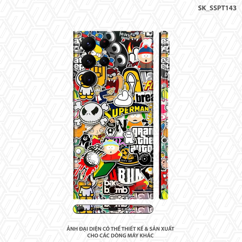 Miếng Dán Skin Hình Pattern BOM Samsung Note/Fold/S23 |SK_SSPT143| Chất Liệu Nhập Khẩu Chính Hãng, Chống Nước, Dễ Dán
