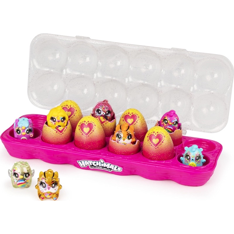 Hộp 12 trứng Hatchimals Limmy Edish đáng yêu với sáu nhân vật có bụng hoa trong suốt