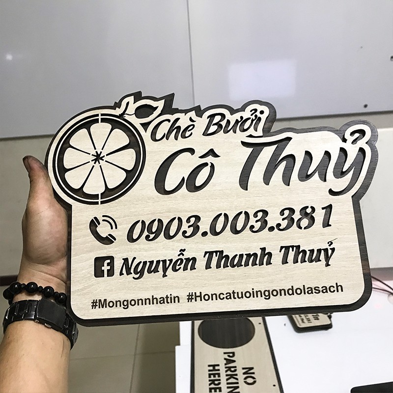 [ Bảng trang trí Handmade ] Bảng hiệu gỗ tên shop (thương hiệu) sử dụng trang trí chụp ảnh bán hàng Online