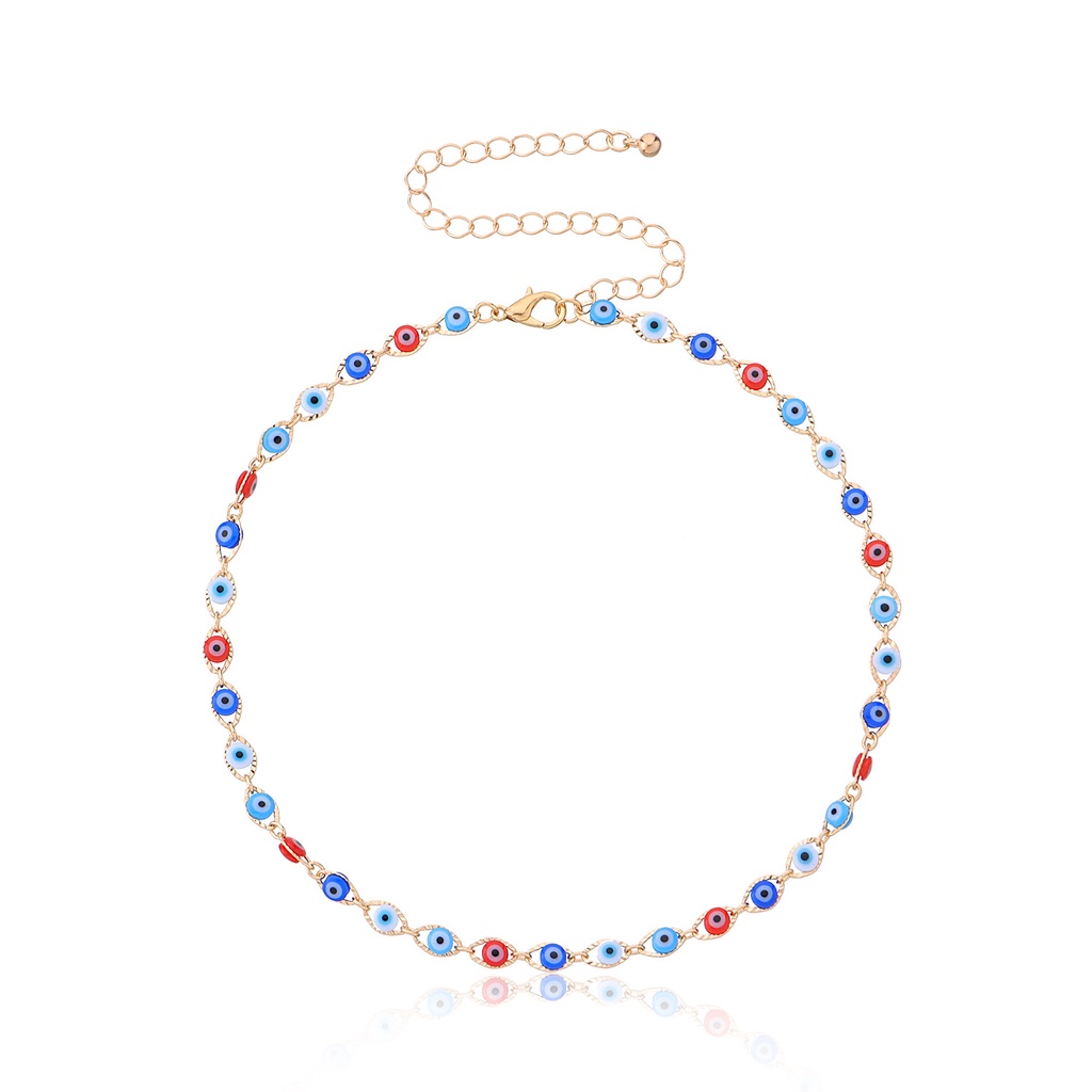 (0283) Vòng Cổ Choker Mắt Màu Cổ Đại Tinh Tế Phong Cách Retro Hàn Quốc