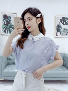 Sơ mi voan đũi cổ ren