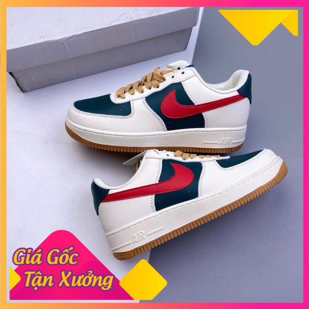 Giày sneaker AF1 trắng xanh đỏ Hot trend nam nữ, Giày thể thao FORCE 1 trắng đỏ dùng đi học,tập gym,chạy bộ