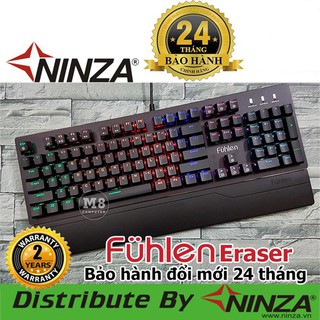 [ RẺ VÔ ĐỊCH ] Bàn phím cơ Fuhlen Eraser, Blue Switch quang học bất tử, đèn led nhiều chế độ - TEM NINZA PHÂN PHỐI
