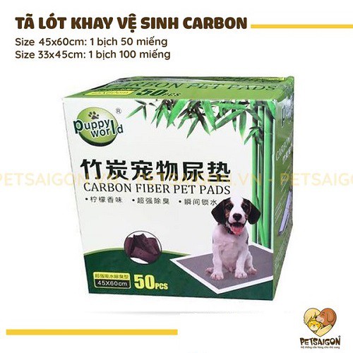 TÃ CARBON LÓT KHAY VỆ SINH CHO CHÓ MÈO