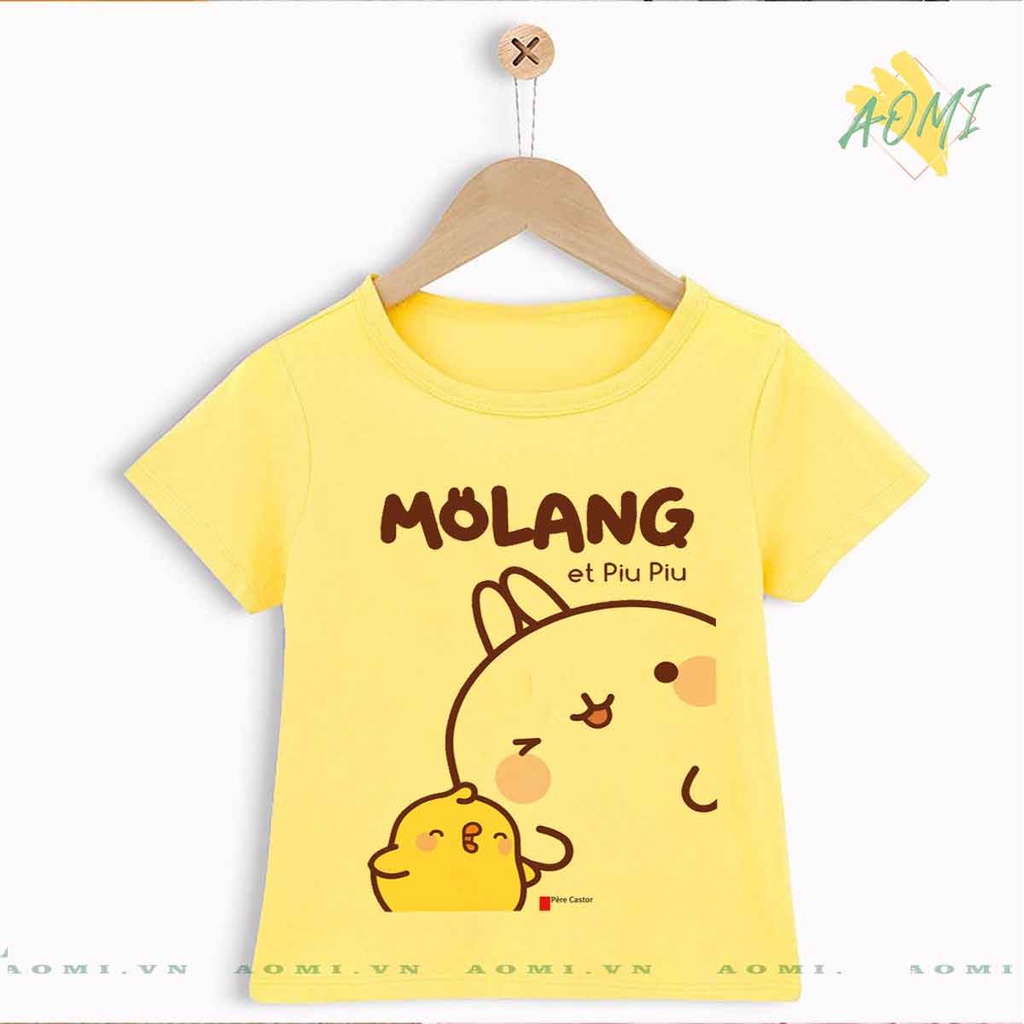 ÁO THUN friend molang vit thỏ cute UNISEX PHÔNG VÀNG TAY NGẮN NAM NỮ GIA ĐÌNH CẶP ĐÔI SIZE TRẺ EM BÉ TRAI GÁI AOMIVN