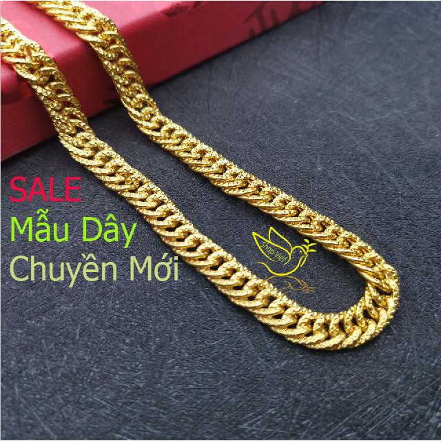 Vòng cổ nam dẹt T mạ màu vàng 24k