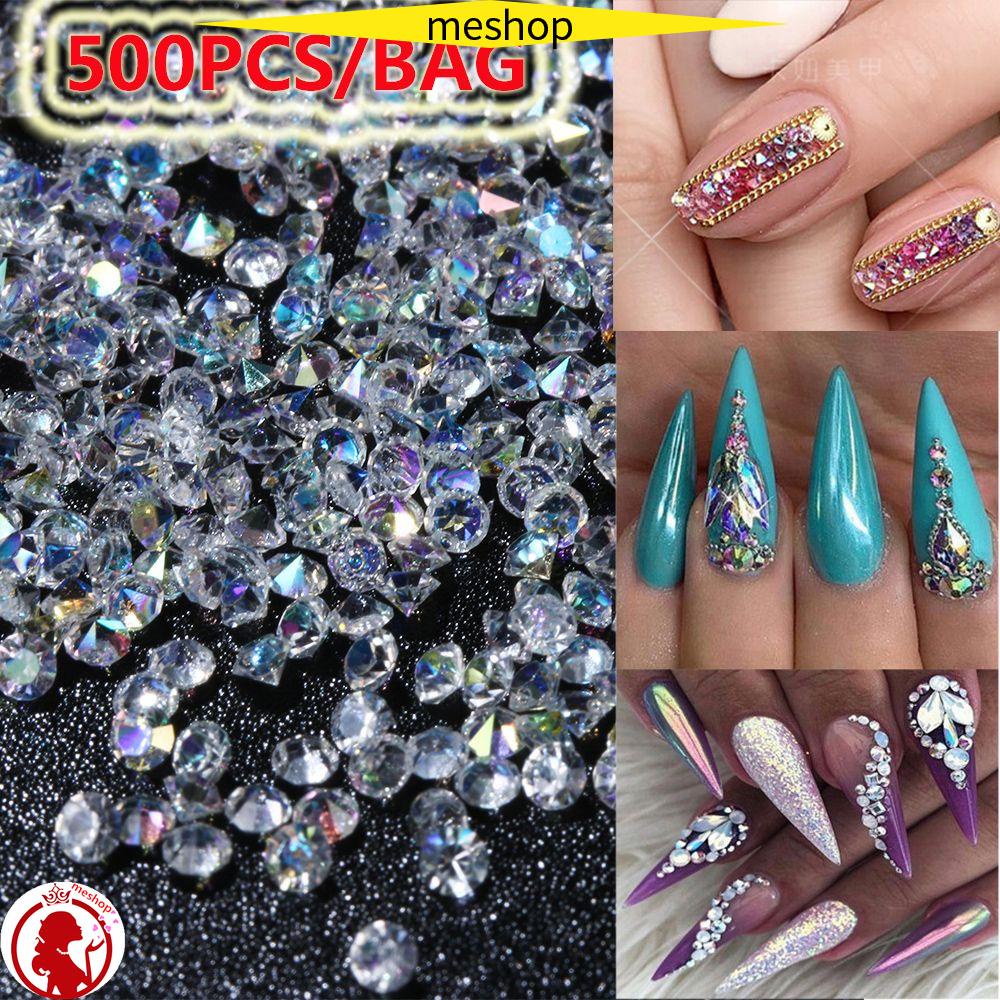 ❦Tôi❦ Móng Tay Thời Trang|Trang Trí Tự Làm AB Long Lanh Hình Nón|Hạt Kim Cương Giả Hình Kim Cương 3D Nhiều Màu Trang Trí Móng Tay 2mm Mới