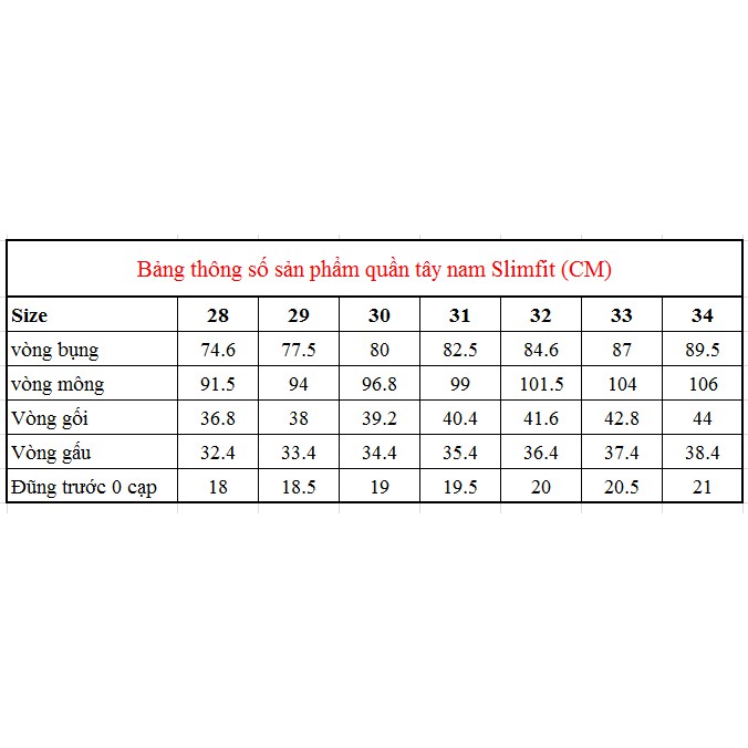Quần tây 0ly trơn slimfit 299 Vĩnh Tiến | BigBuy360 - bigbuy360.vn