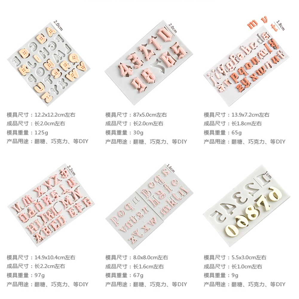 Số Khuôn Silicon Chữ Khuôn Dụng Cụ Làm Kẹo Bảng Chữ Cái Khuôn Trang Trí Bánh