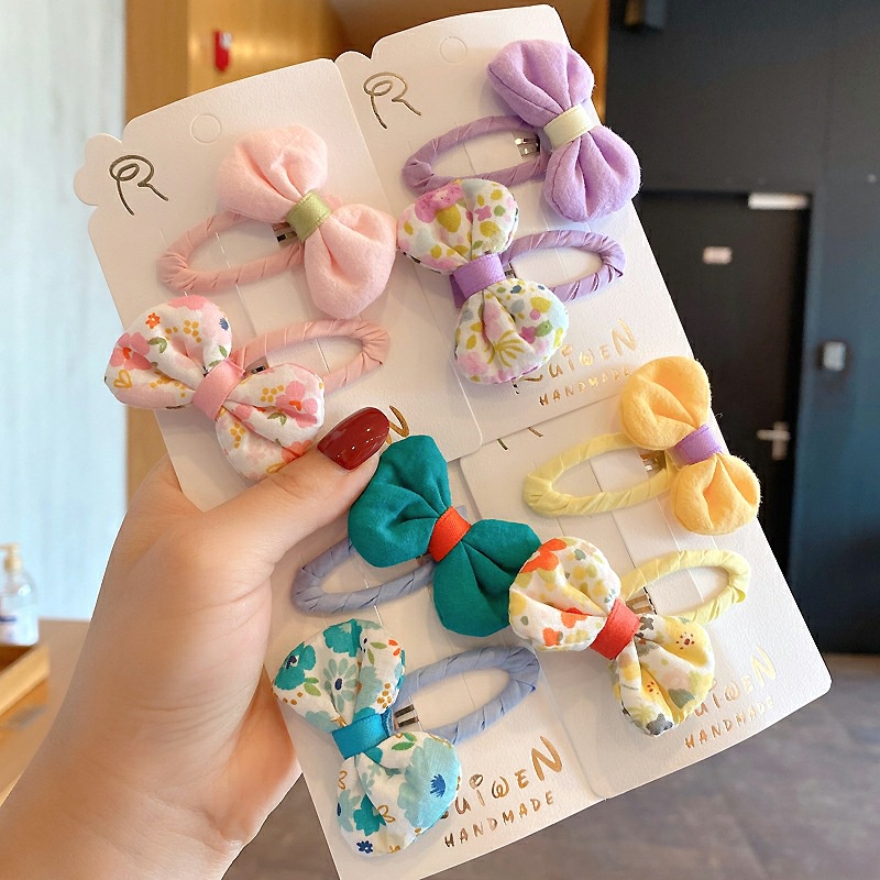 Set 2 Kẹp Tóc, Cặp Tách Nơ Hoa Dễ Thương Cho Bé Gái