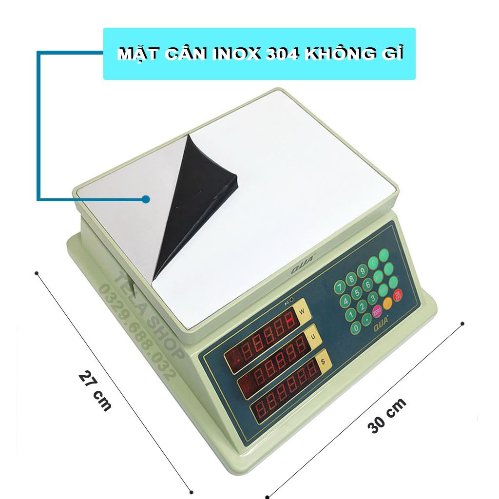 Cân Điện Tử Tính Tiền 30kg Chống Nước Hai Màn Hình Trước Sau Tela Shop