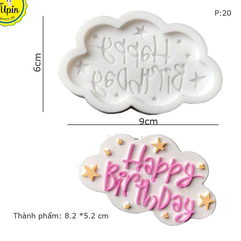 Tổng hợp khuôn silicon chữ Happy birth day