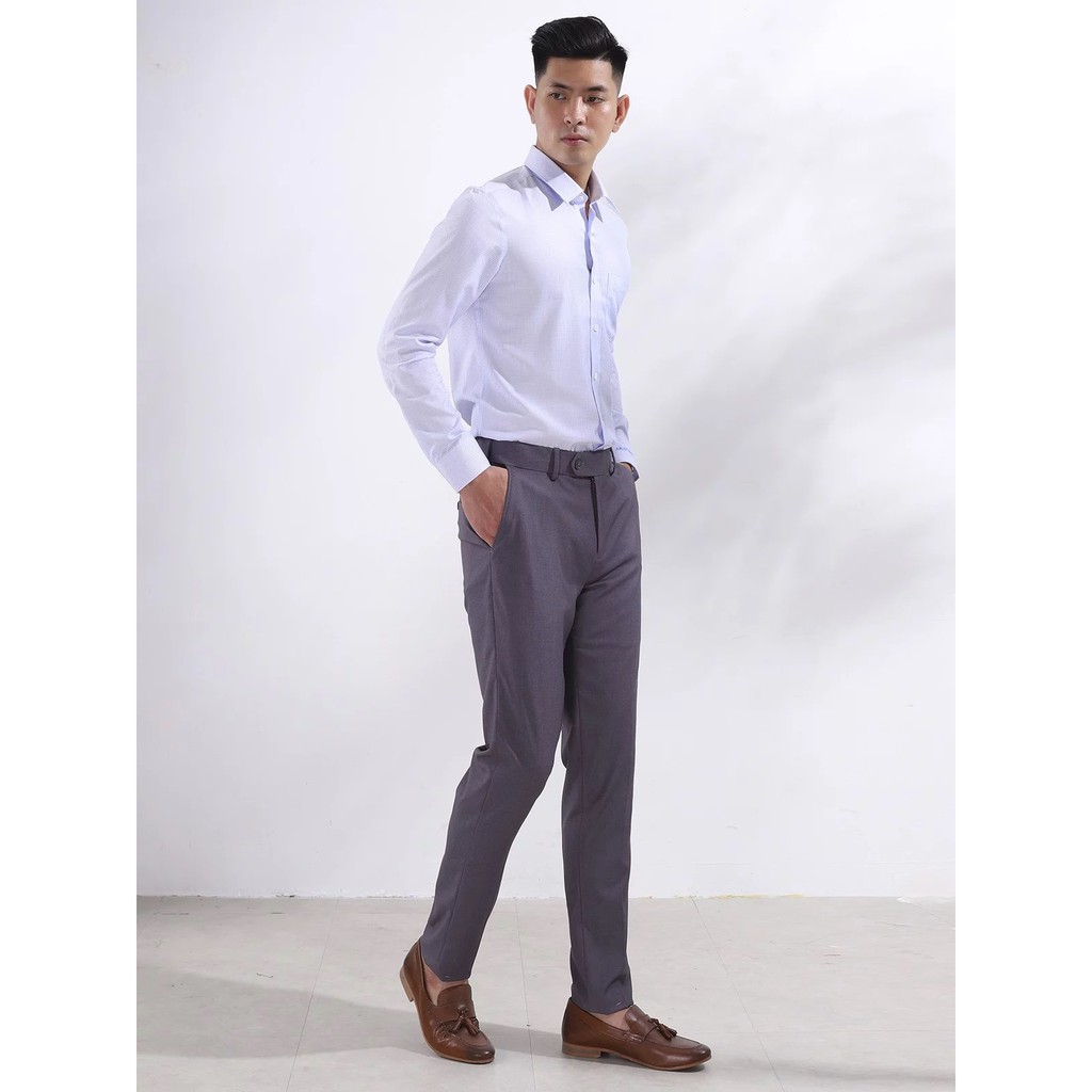 Áo Sơ Mi Nam Dài Tay ARISTINO ALS04508 Somi Công Sở Cao Cấp Màu Trắng Dệt Sợi Soắn Dọc Vải Sợi Sồi Dáng Suông Có Túi