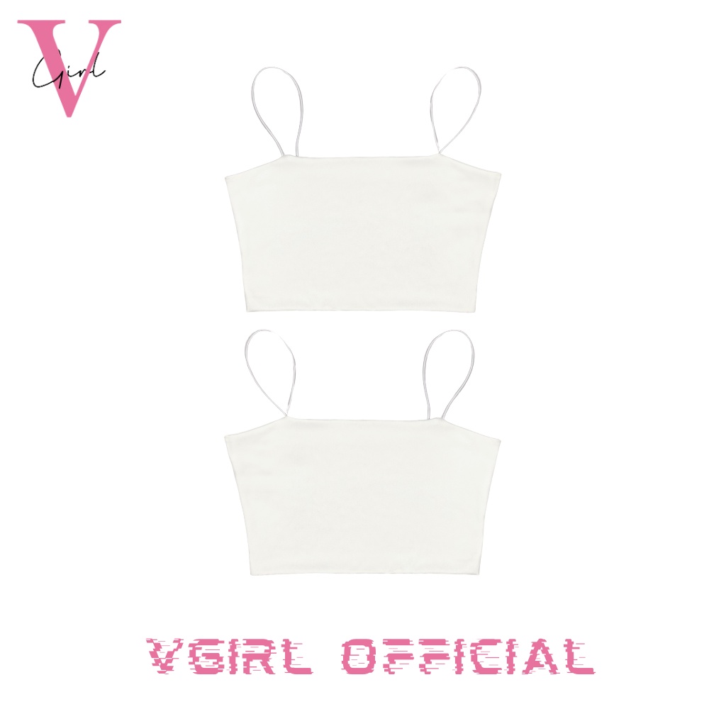 Áo Croptop dây bún Nữ VGIRL 2 lớp Basic dễ phối đồ [ẢNH ĐỘC QUYỀN]