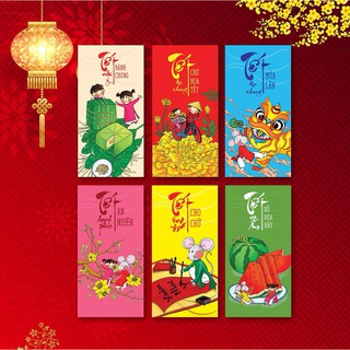 SET 10 BAO LÌ XÌ GIẤY ĐẸP 2018