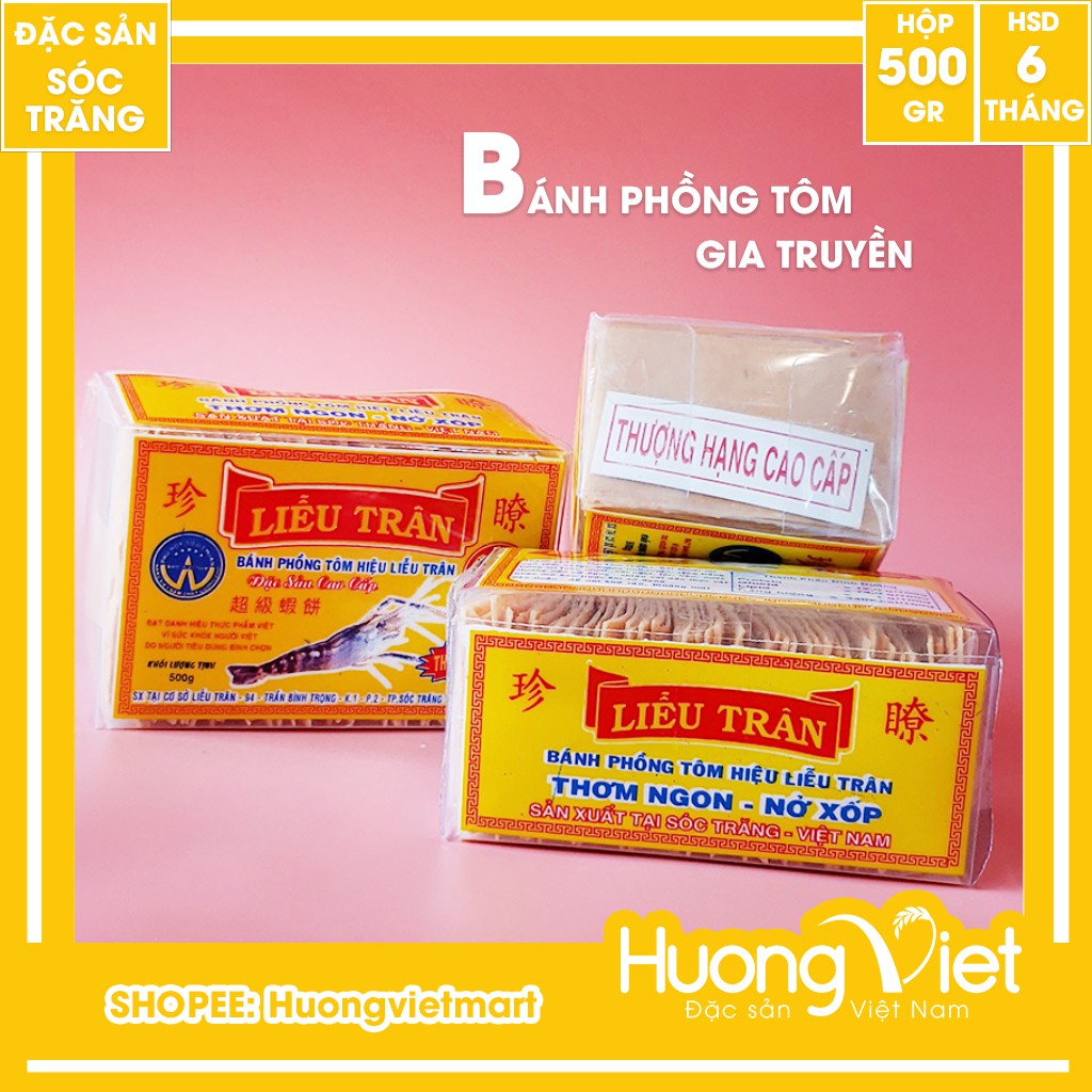 Bánh phồng tôm Liễu Trân thượng hạng 500g, bánh phồng tôm Sóc Trăng đậm đà tôm