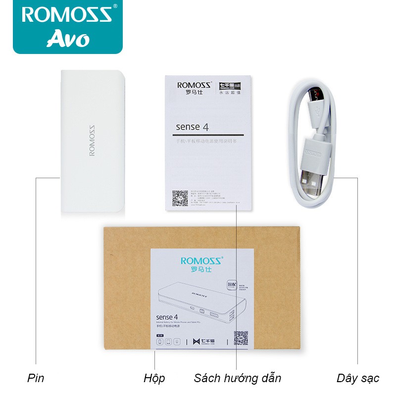 Pin Sạc Dự Phòng ROMOSS 10000mAh Chính Hãng