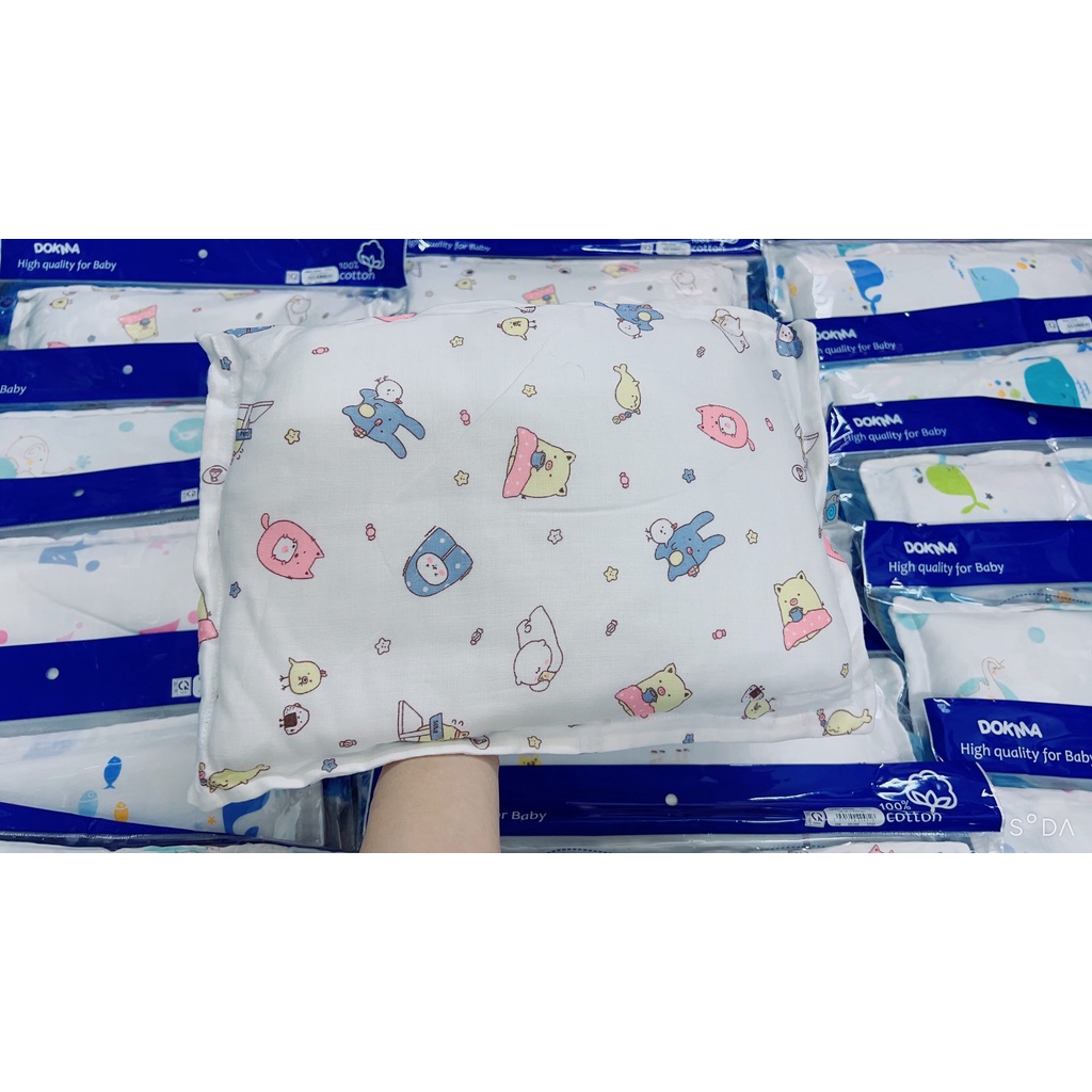 [FREESHIP] Gối xô thoáng mát, thấm hút mồ hôi cho bé/trẻ sơ sinh Dokma (kích thước 36x 26cm) DS100
