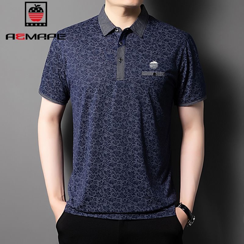 Áo Thun baju Wanitatat Chính Hãng Mùa Hè Tay Ngắn Cổ Bẻ Dáng Rộng Đơn Giản Cho Người Lớn Tuổi Và Người Lớn Tuổi