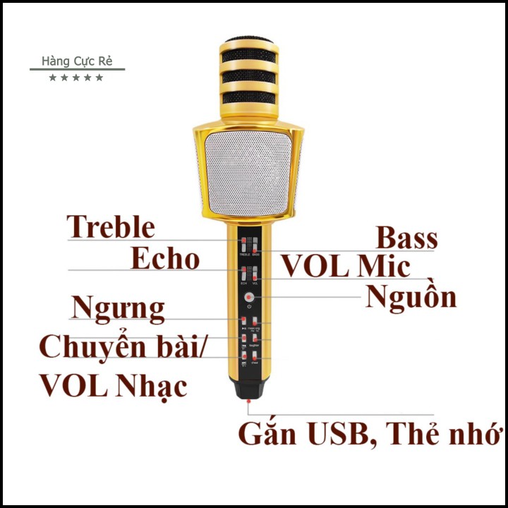 Micro hát karaoke bluetooth SD17 - Mic hát không dây giải trí tại nhà