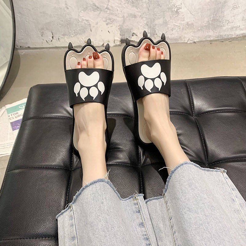 Dép lê Dép Đi Trong Nhà Tắm Chống Trượt Chân In Hoạt Hình Gấu Kiểu Hàn Quốc Dễ Thương Cho Cặp Đôi