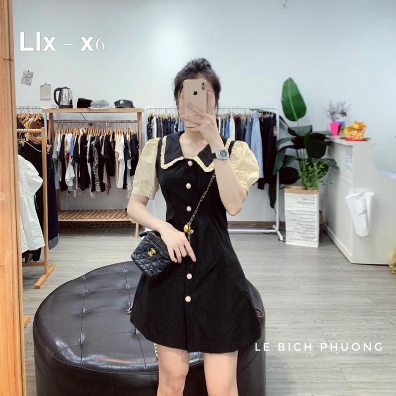 [Hàng Đẹp] Váy Cổ Sen Khuy Ngọc 3 Màu, Đầm Nữ Dáng Suông Tay Cộc Siêu Xinh Có Ảnh Thật Kèm Video | BigBuy360 - bigbuy360.vn